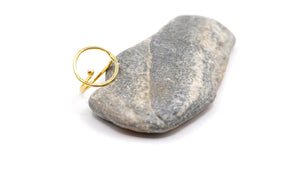 '' Cycle'' Silver Ring Gold Plated