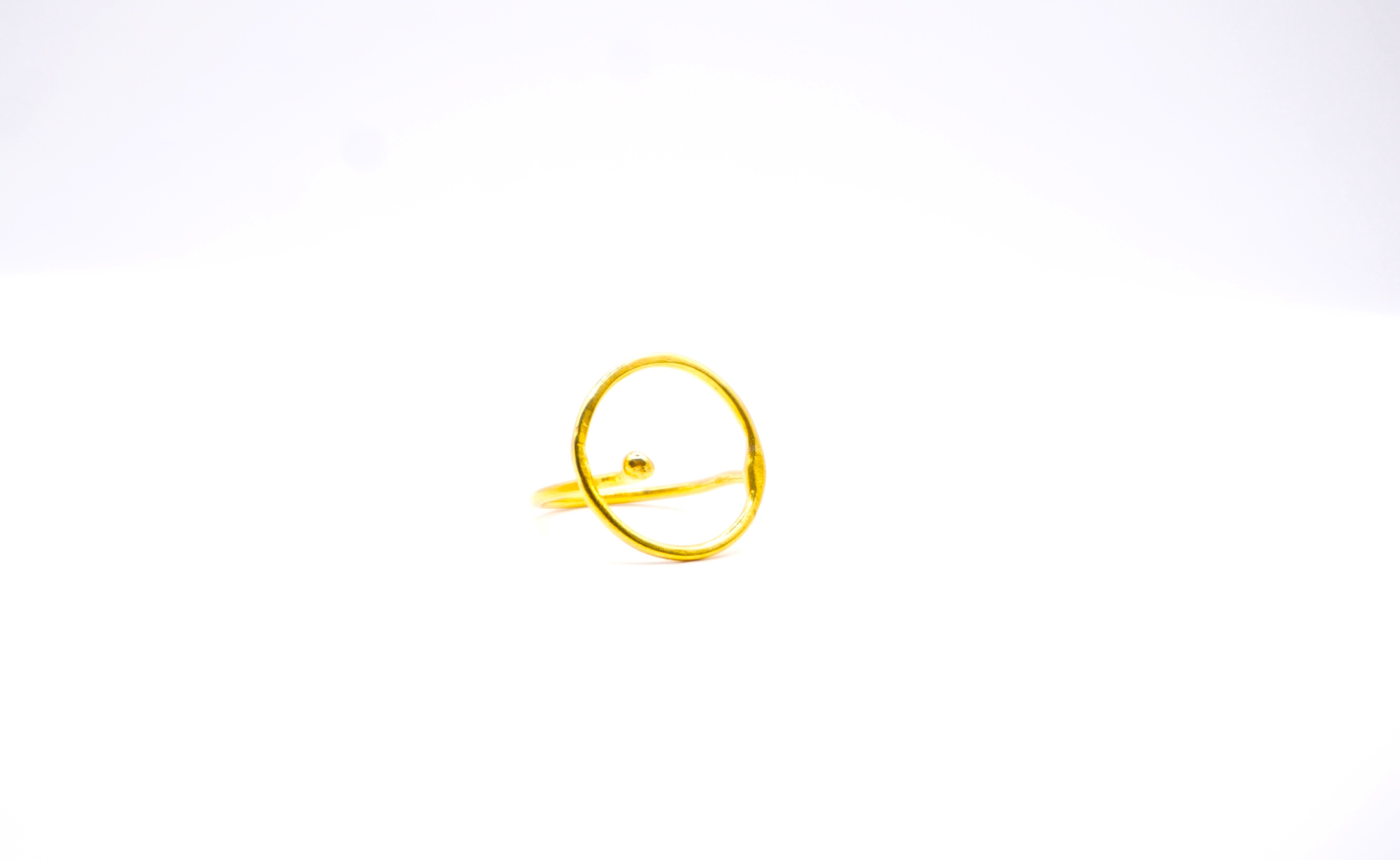 '' Cycle'' Silver Ring Gold Plated